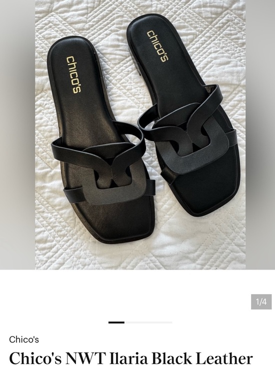Chico's Shoes - Chico's Ilaria Black Slide Sandals Size 7